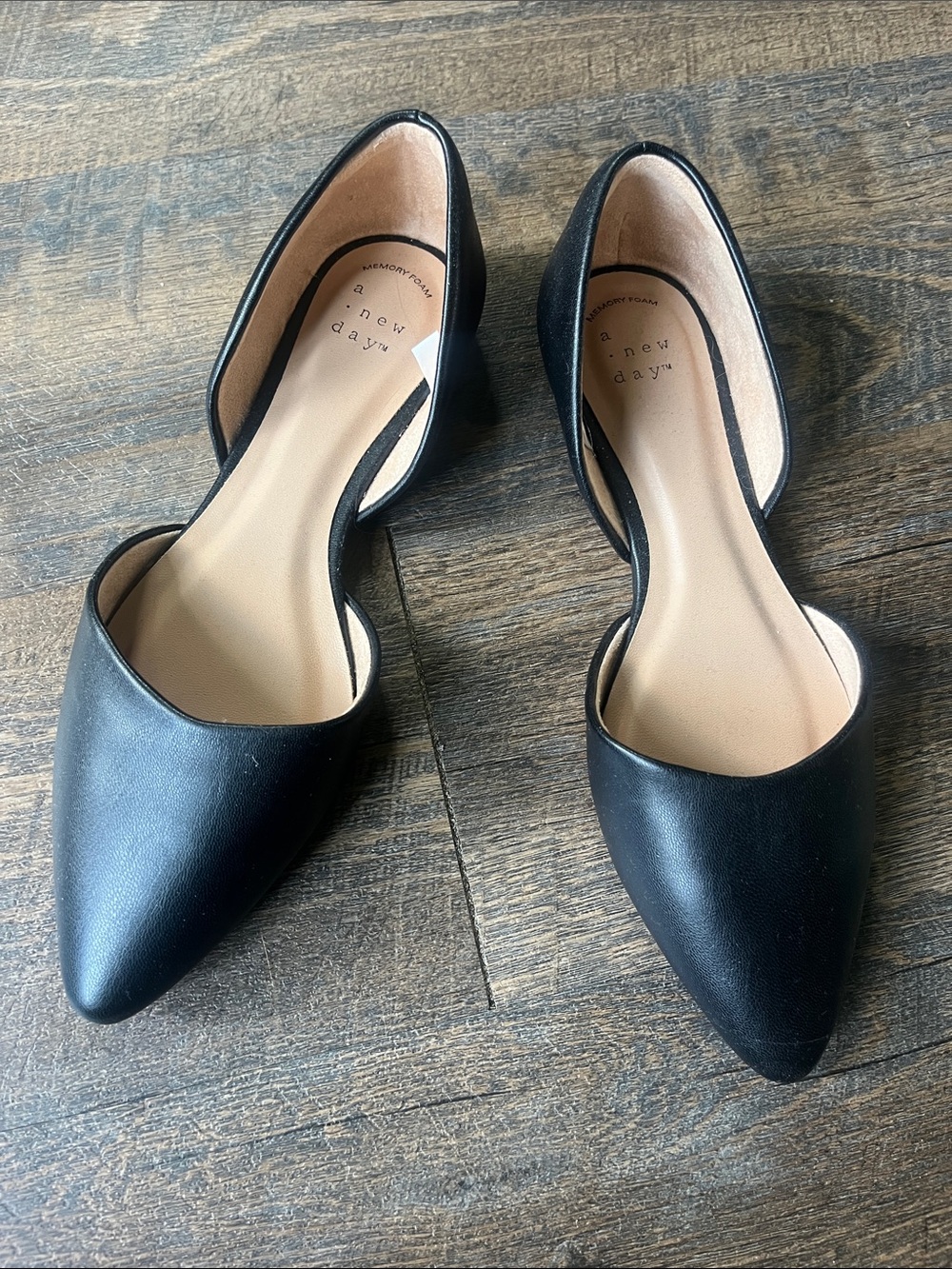 a new day Black Pointed Flats